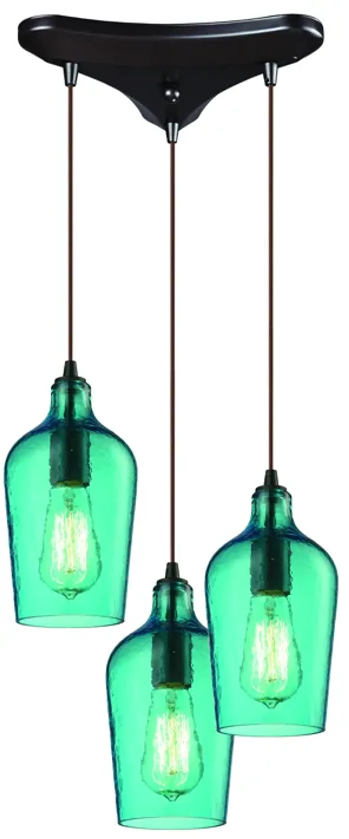 Hammered Glass Configurable Multi Pendant - Oil Rubbed Bronze