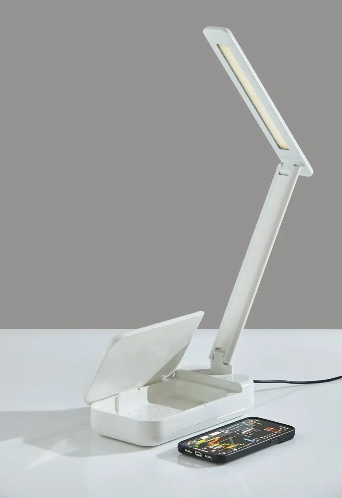 UV-C Sanitizing Desk Lamp w. Wireless Charging & Smart Switch