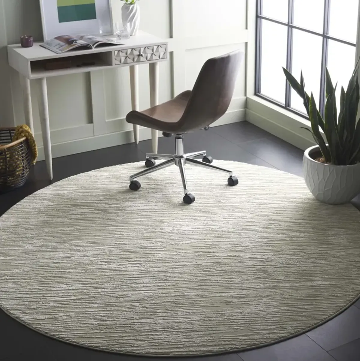 REVIVE 106 SAGE  6'-7' x 6'-7' Round Round Rug