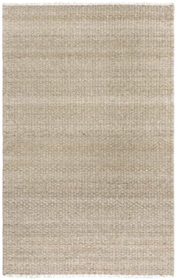 Capri Lt.Brown Basket Weave Polyester/Wool Blend 7'6" x 9'6" Rectangle Rug