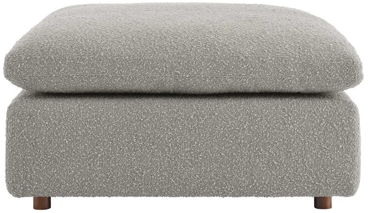 Commix Down Filled Overstuffed Boucle Fabric Ottoman