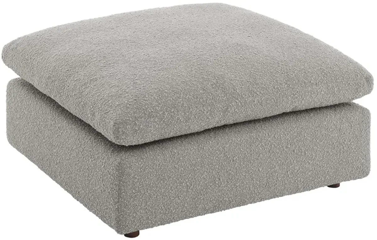 Commix Down Filled Overstuffed Boucle Fabric Ottoman