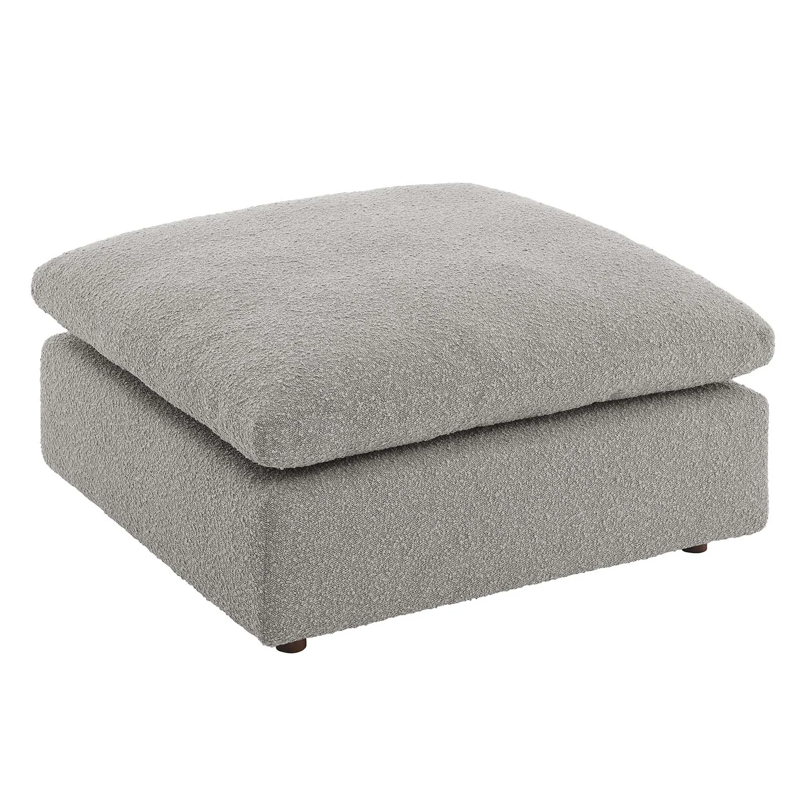 Commix Down Filled Overstuffed Boucle Fabric Ottoman