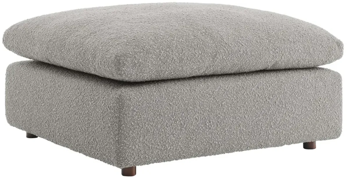 Commix Down Filled Overstuffed Boucle Fabric Ottoman