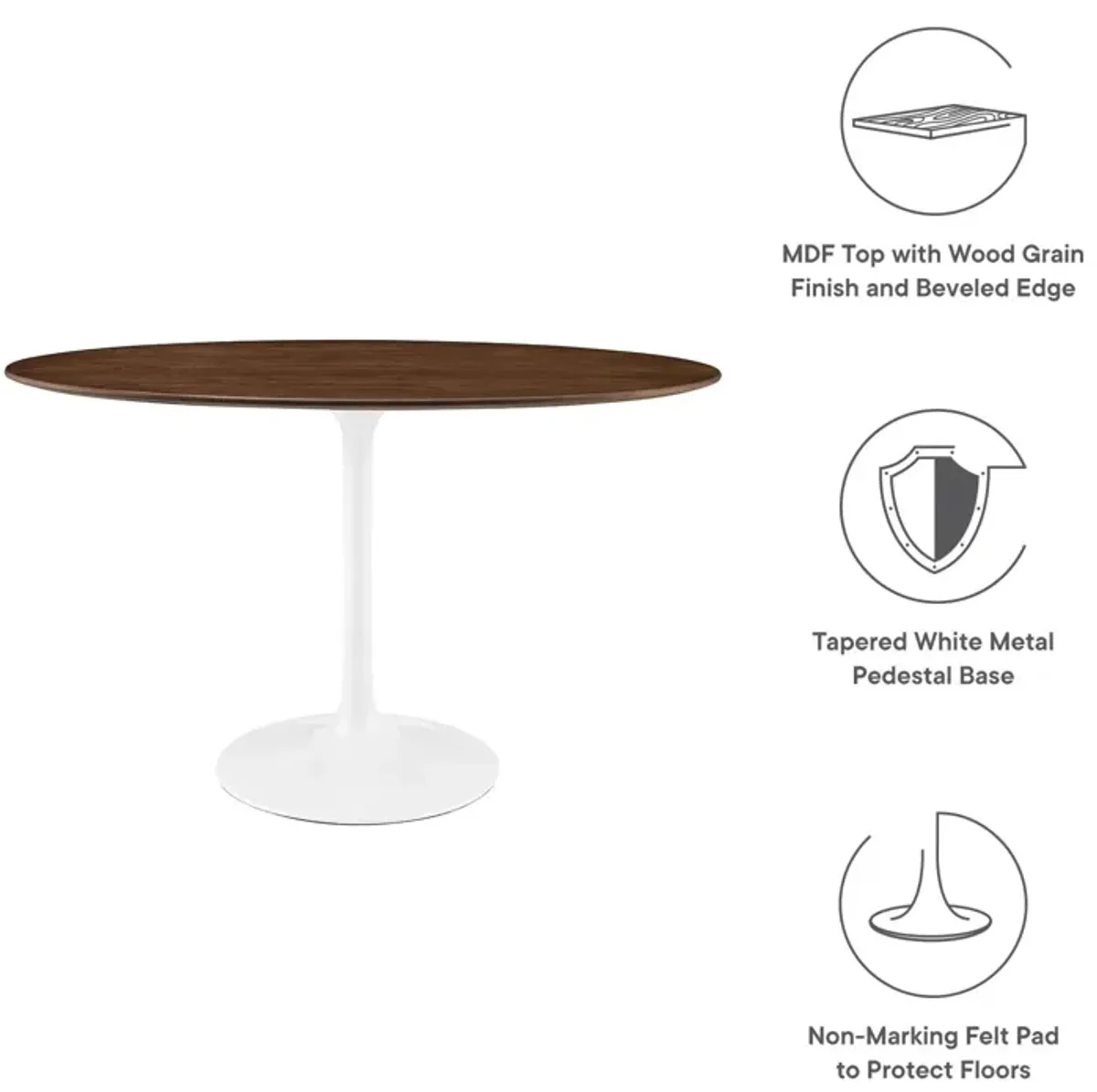 Lippa 48" Oval Wood Grain Dining Table