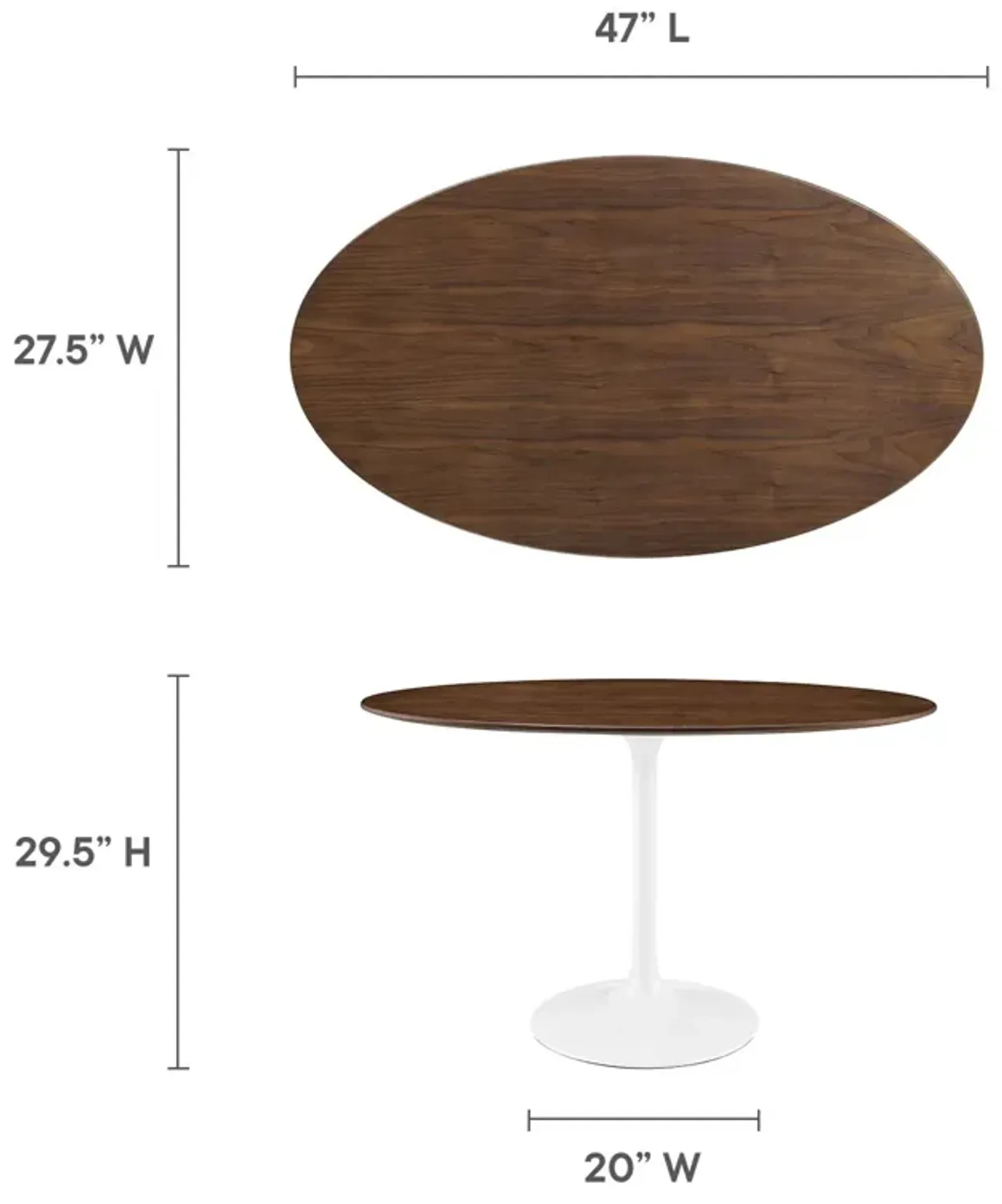 Lippa 48" Oval Wood Grain Dining Table