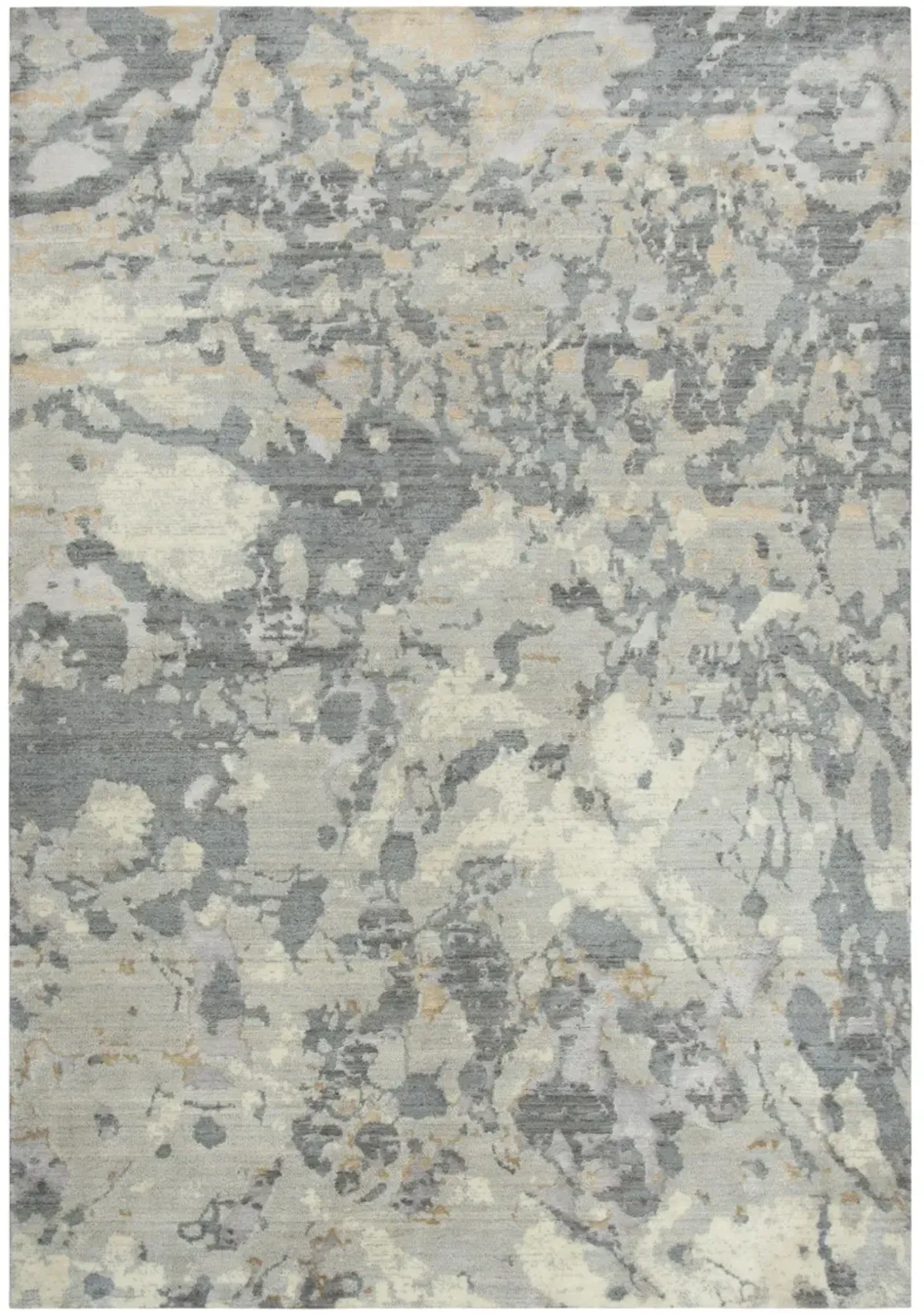 Impressions Gray Abstract NZ Wool/Tencel Blend 2' x 3'  Rectangle Rug