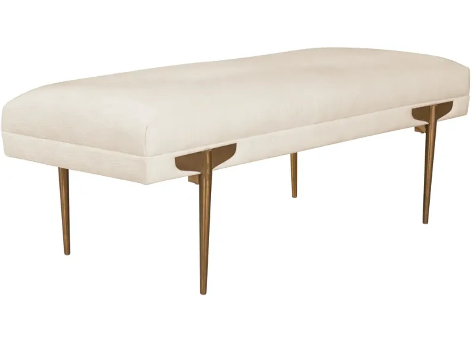 Brno White Waived Velvet Bench