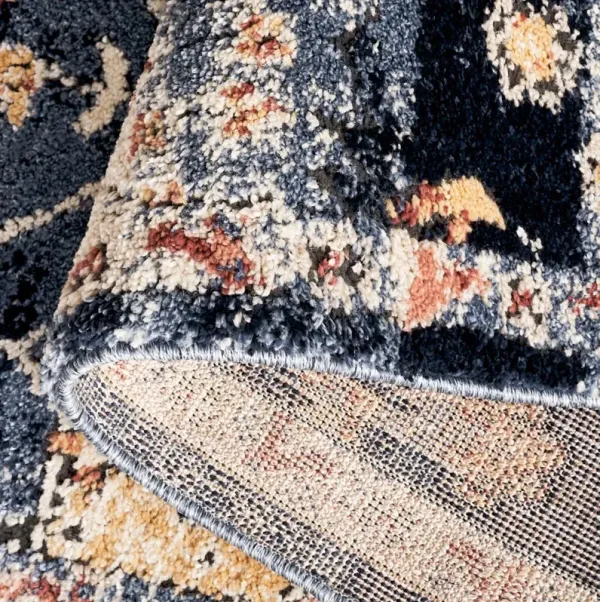 LUNA 107 NAVY  2'-2' x 9' Runner Rug