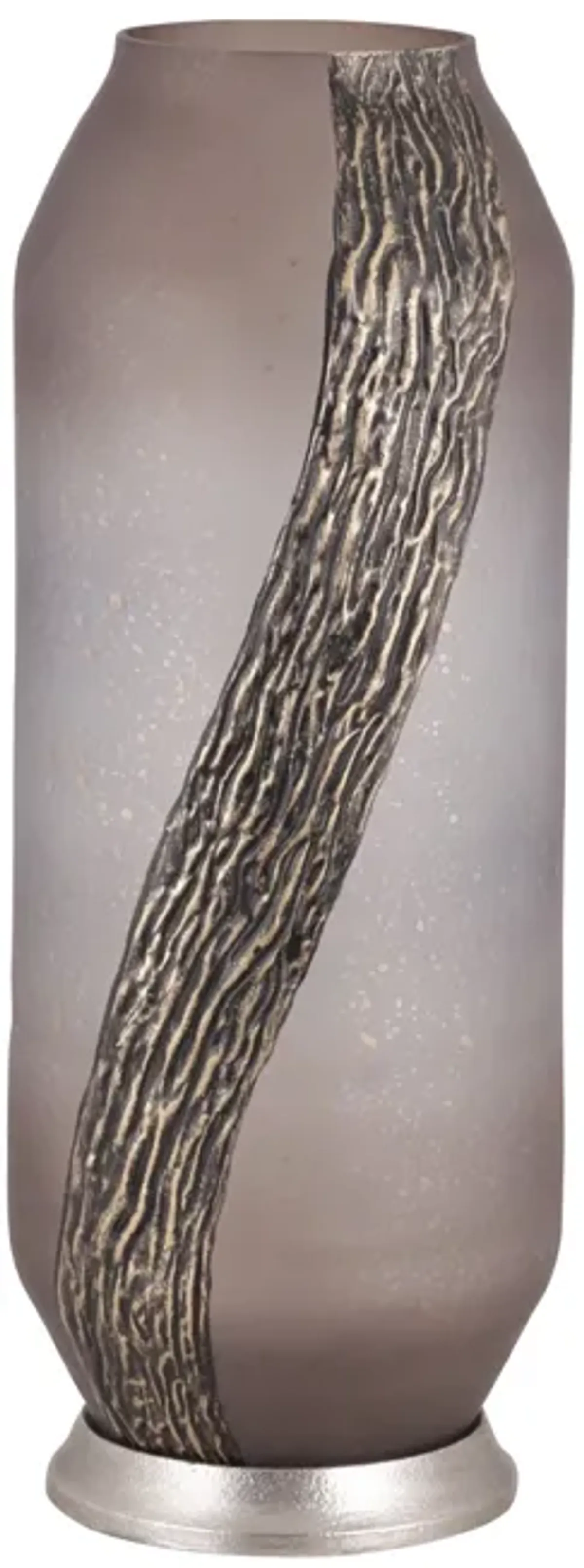 Glass, 15" Metallic Detail Vase,  Blush