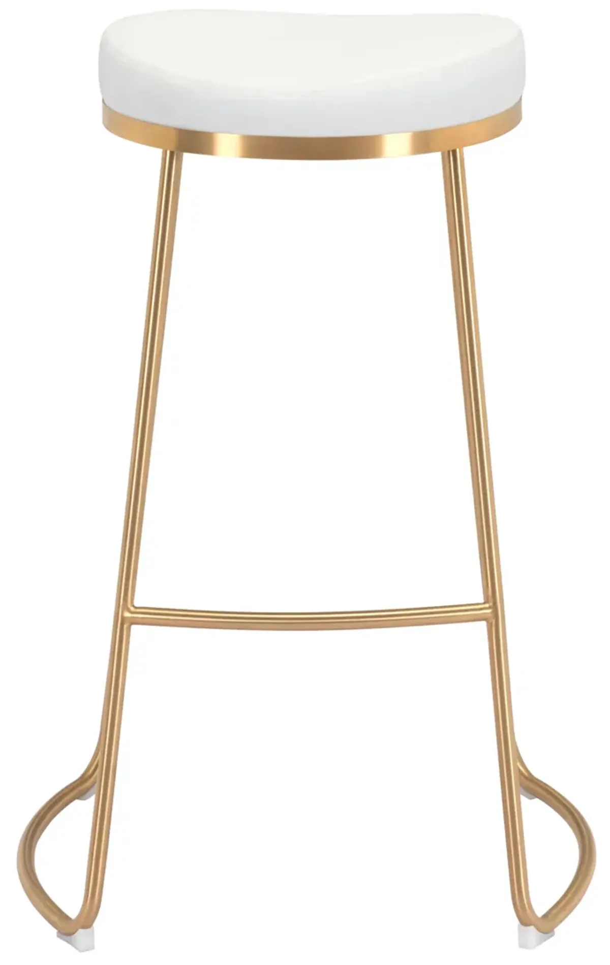 Bree Barstool (Set of 2) White & Gold