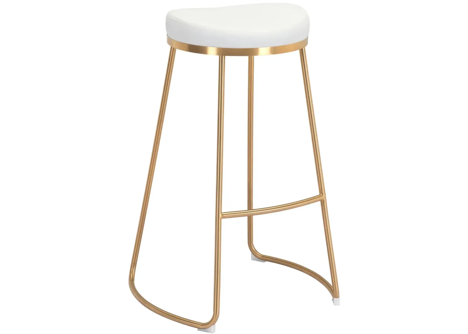 Bree Barstool (Set of 2) White & Gold