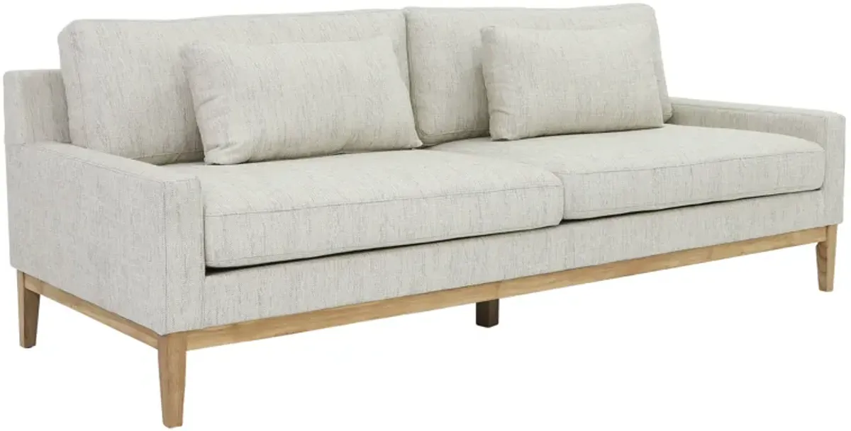 Wood, 3-seater  Bolstered Sofa, Beige