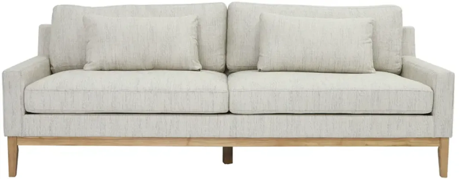 Wood, 3-seater  Bolstered Sofa, Beige