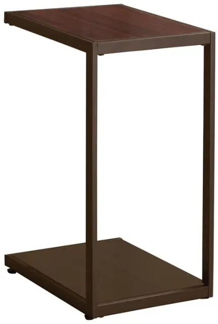 Jose Rectangular Accent Table with Bottom Shelf Brown