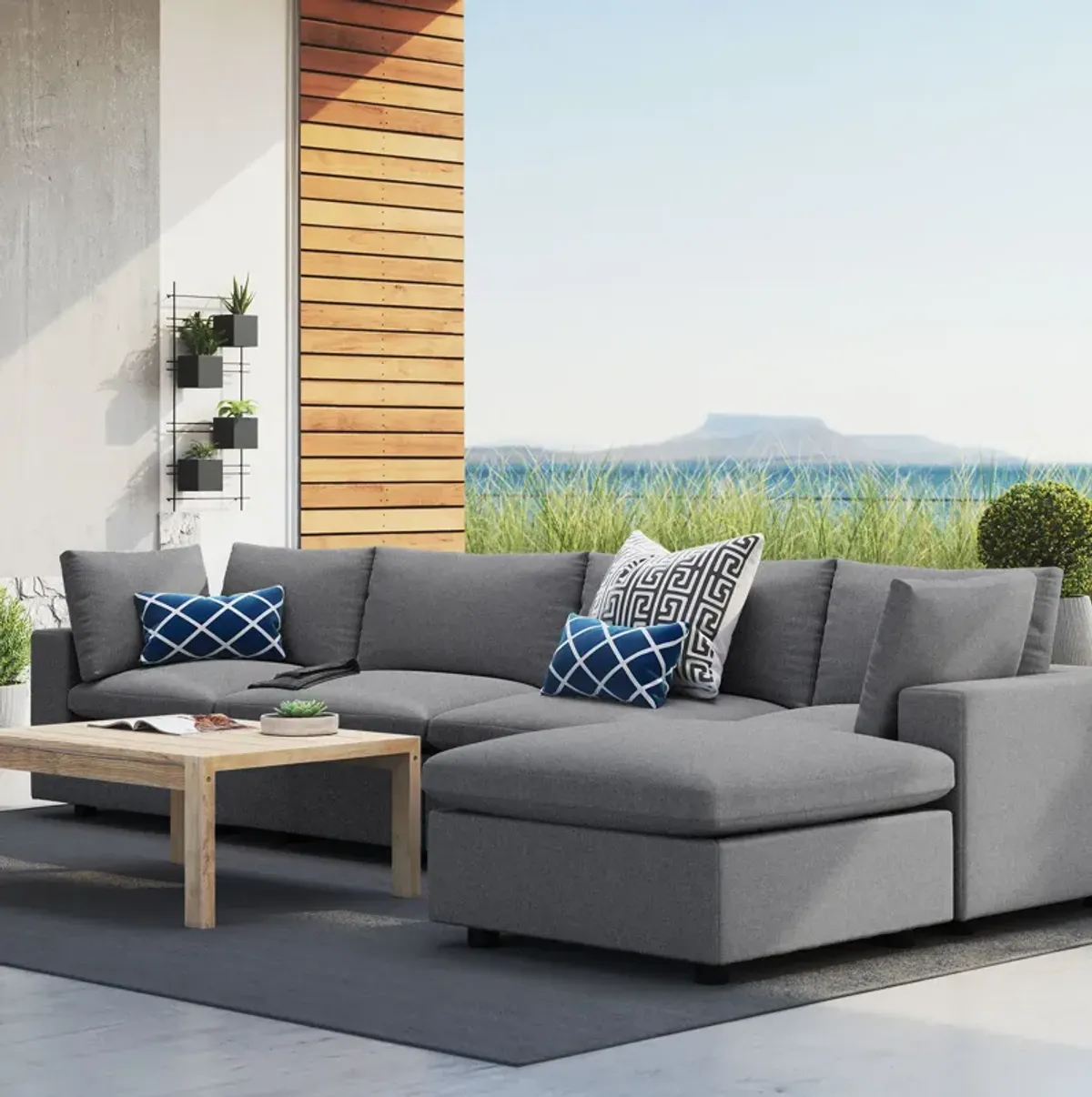 Commix 5-Piece Sunbrella� Outdoor Patio Sectional Sofa