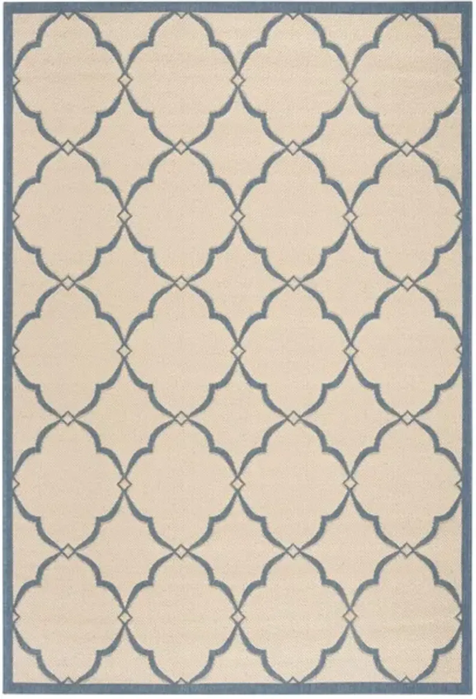 LINDEN 125 Collection LND125N-4 Cream / Blue 4' X 6'