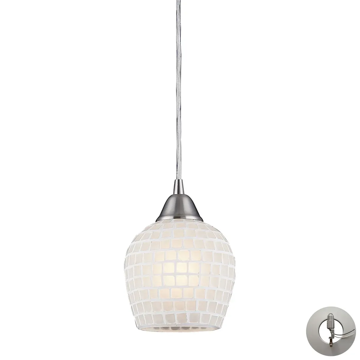 Fusion 5" Wide 1-Light Mini Pendant - Satin Nickel