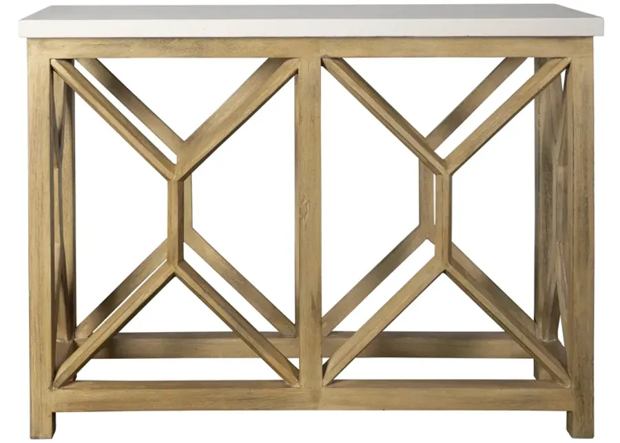 Catali Ivory Stone Console Table