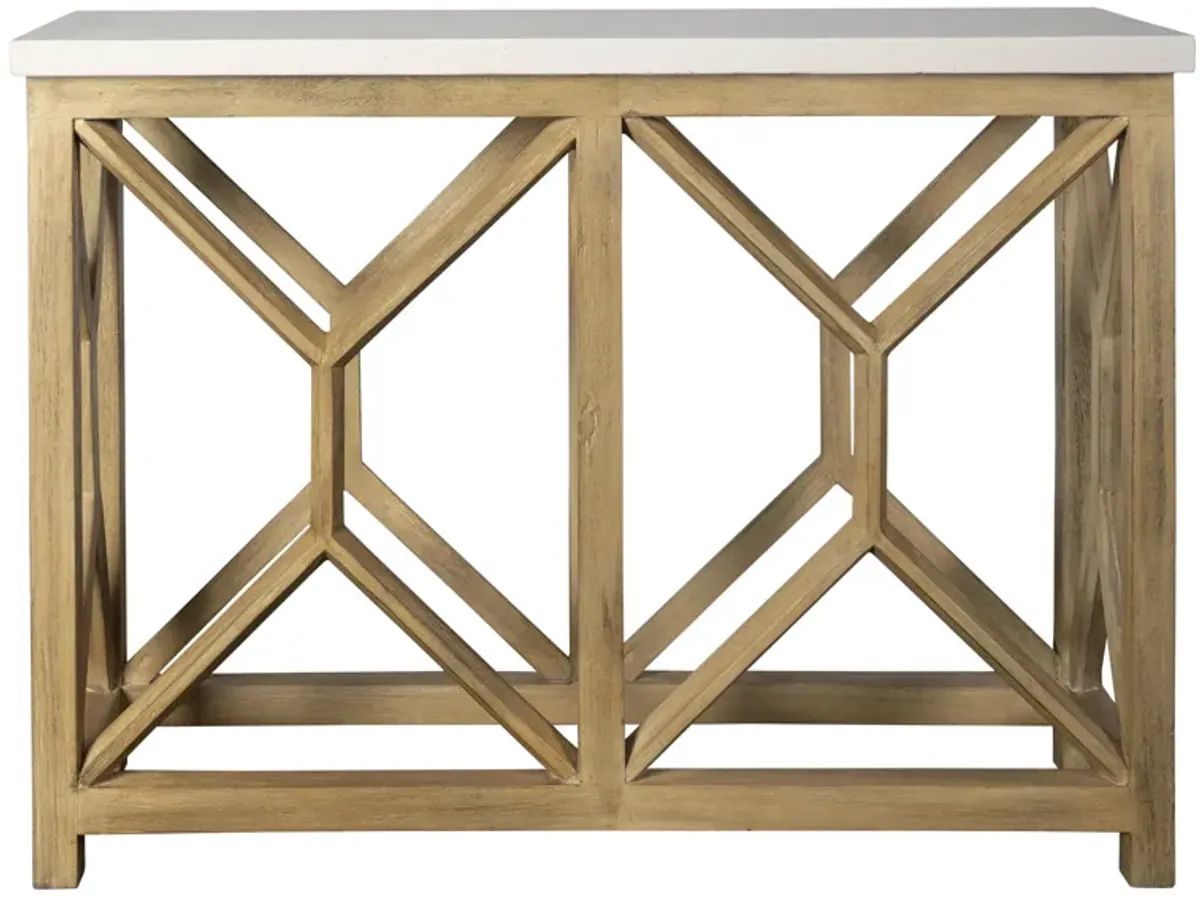 Catali Ivory Stone Console Table