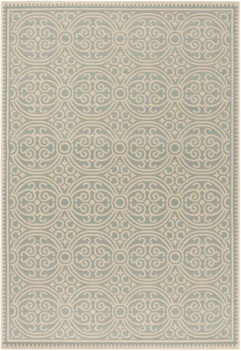 LINDEN 134 Collection LND134L-4 Cream / Aqua 4' X 6'