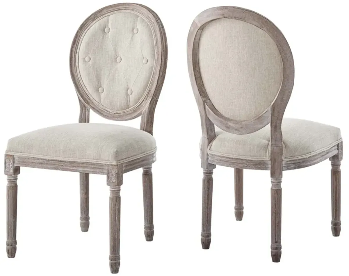 Arise Vintage French Upholstered Fabric Dining Side Chair Set of 2