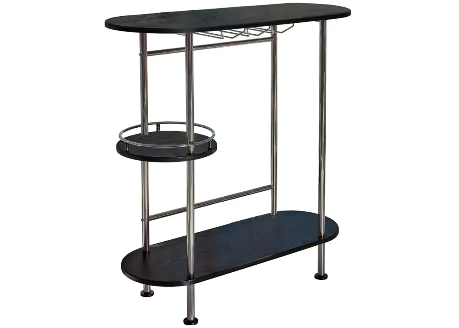 Ferguson 3-tier Bar Unit Black Nickel and Black Oak