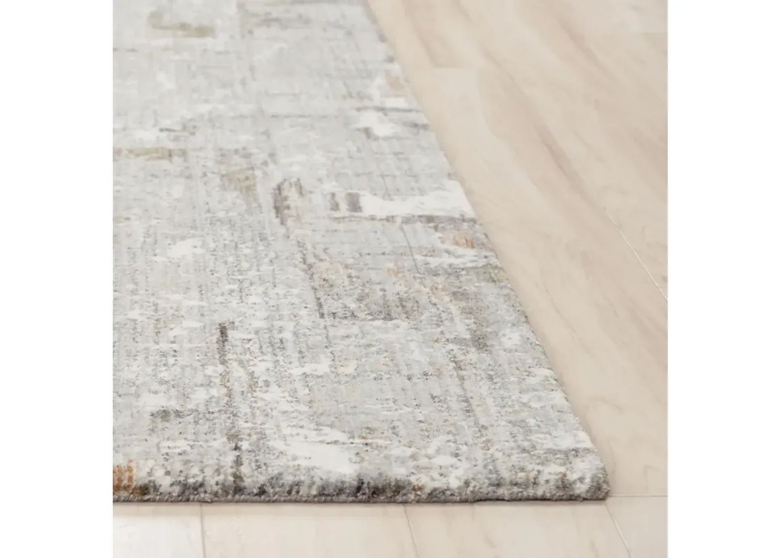 Anatolia Gray/Ivory Abstract Recycled Polyester 2'6" x 8' Runner Rug