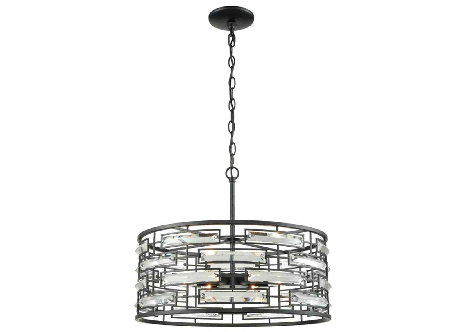 Lineo 20" Wide 6-Light Chandelier - Matte Black