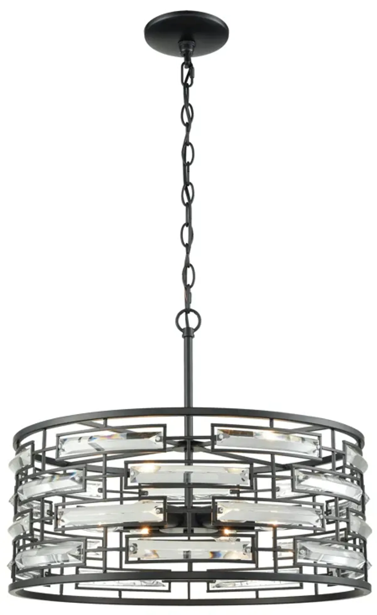 Lineo 20" Wide 6-Light Chandelier - Matte Black