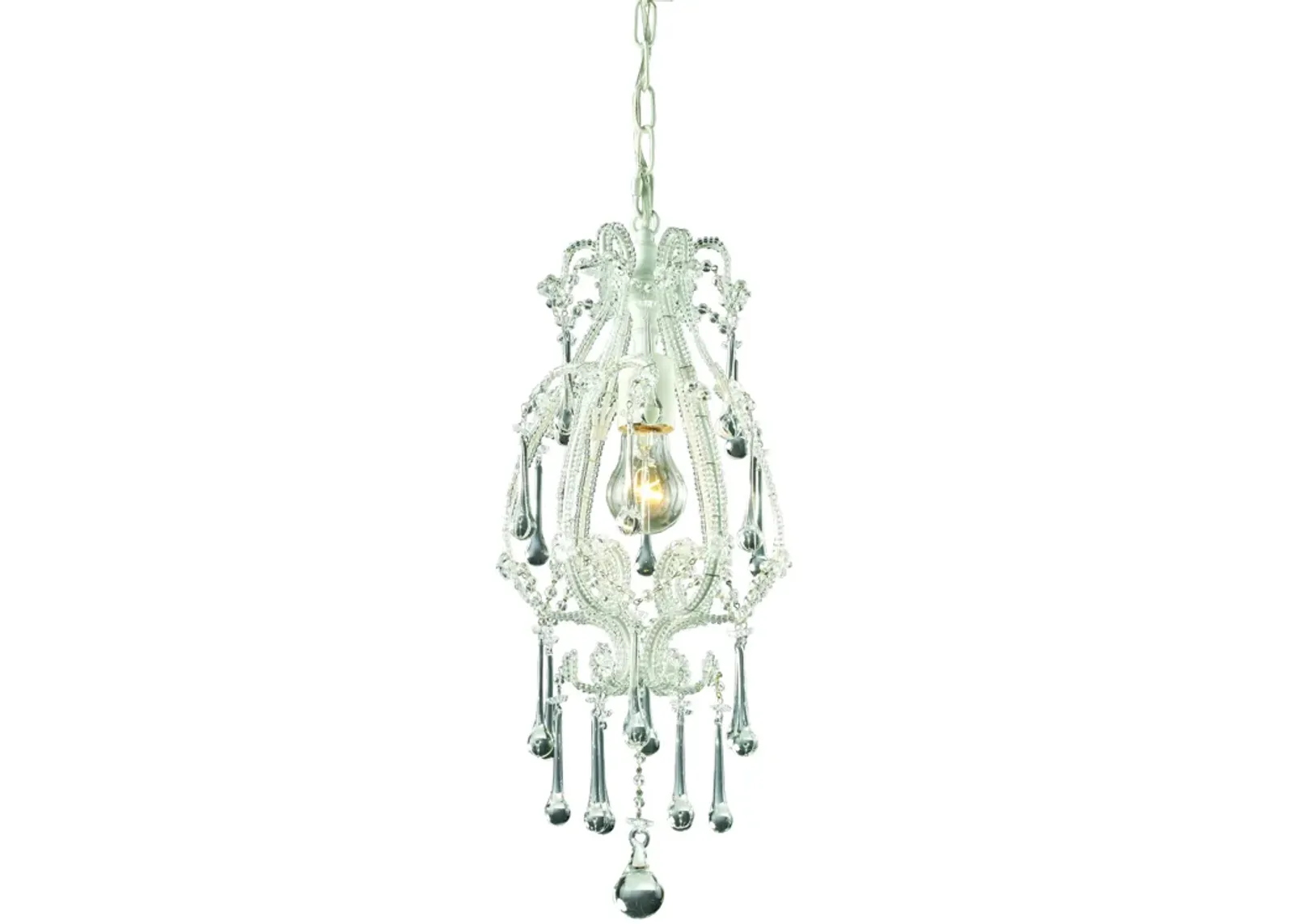 Opulence 8" Wide 1-Light Mini Pendant - Antique White