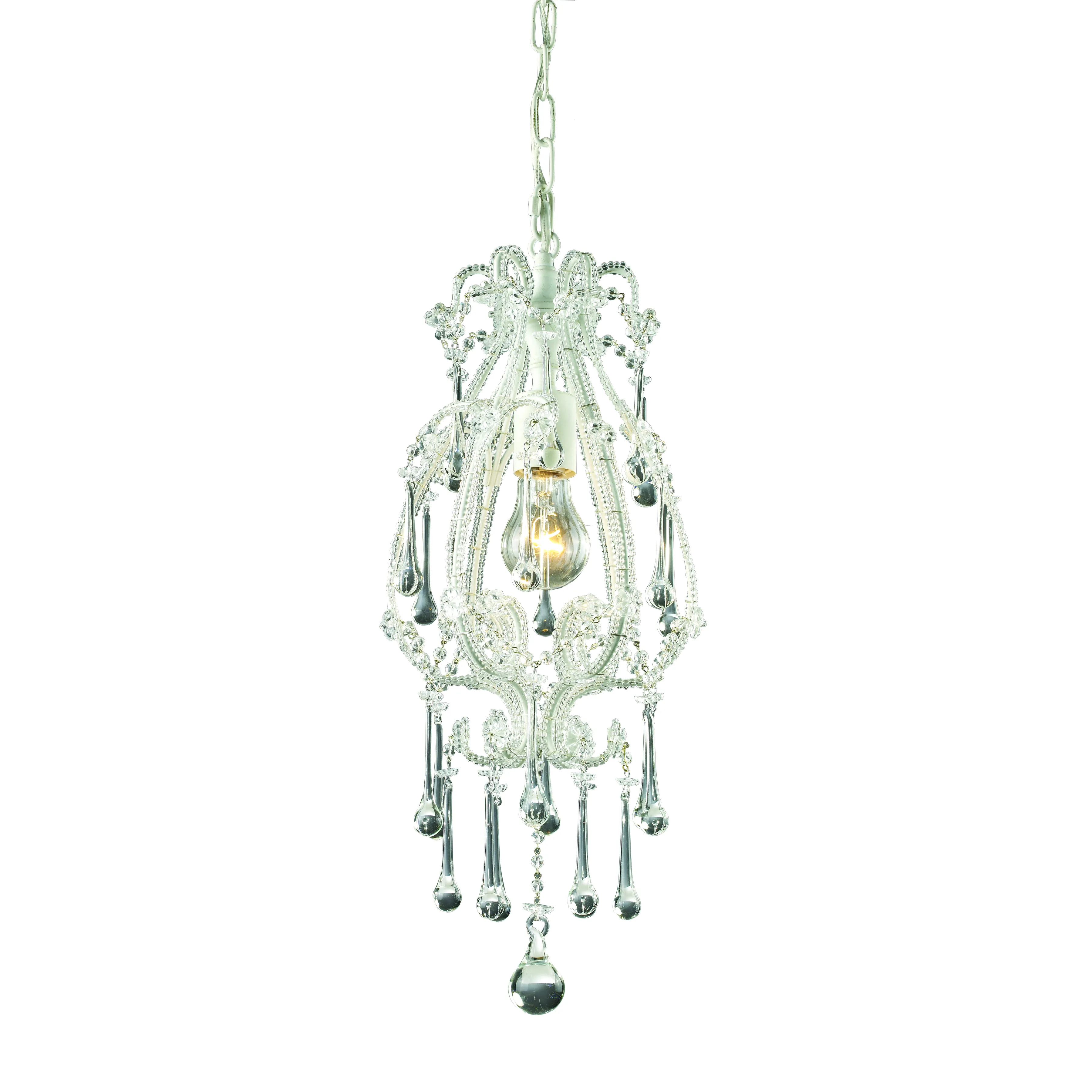 Opulence 8" Wide 1-Light Mini Pendant - Antique White