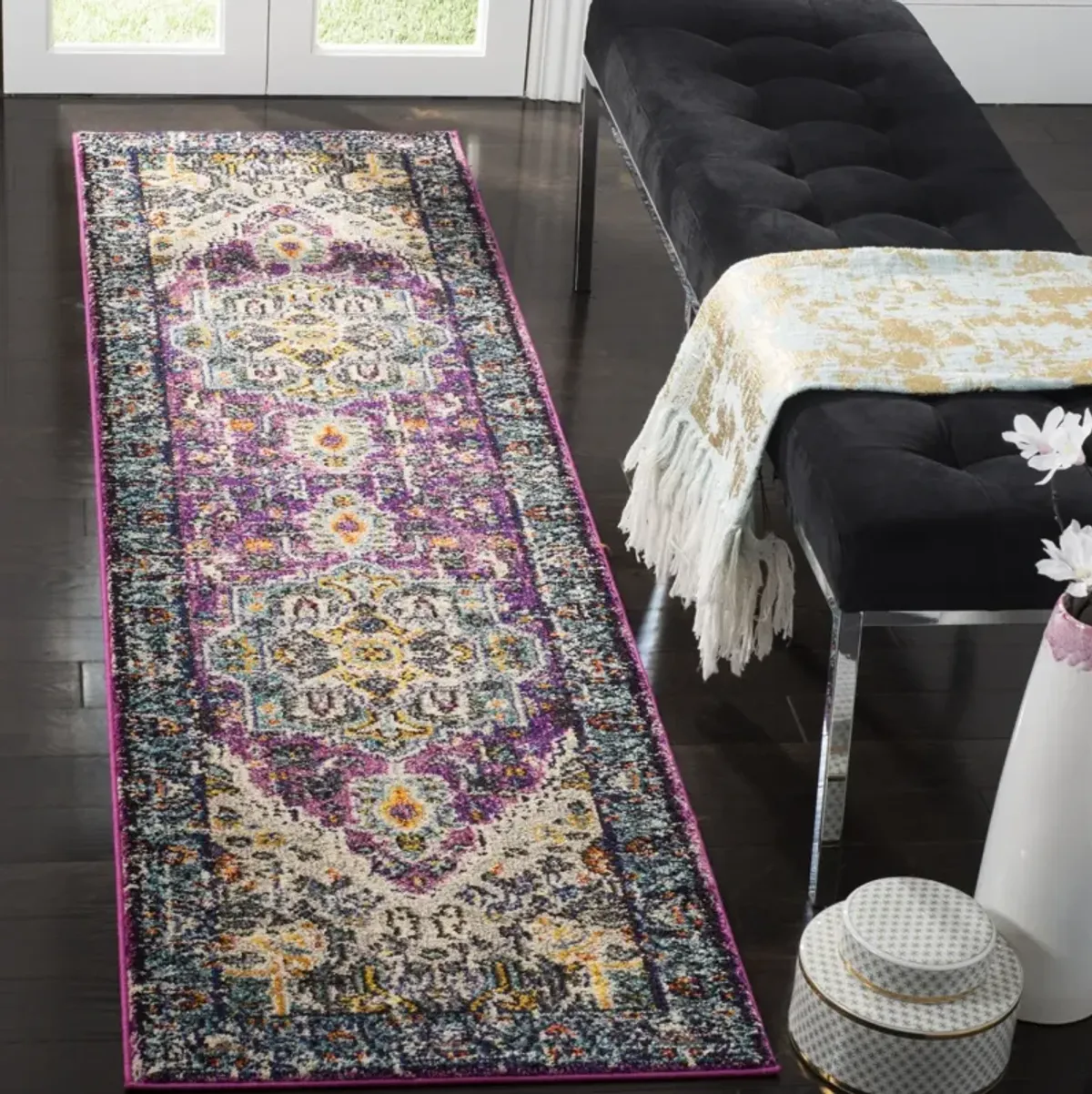 MONACO 251 VIOLET  2'-2' x 6' Runner Rug