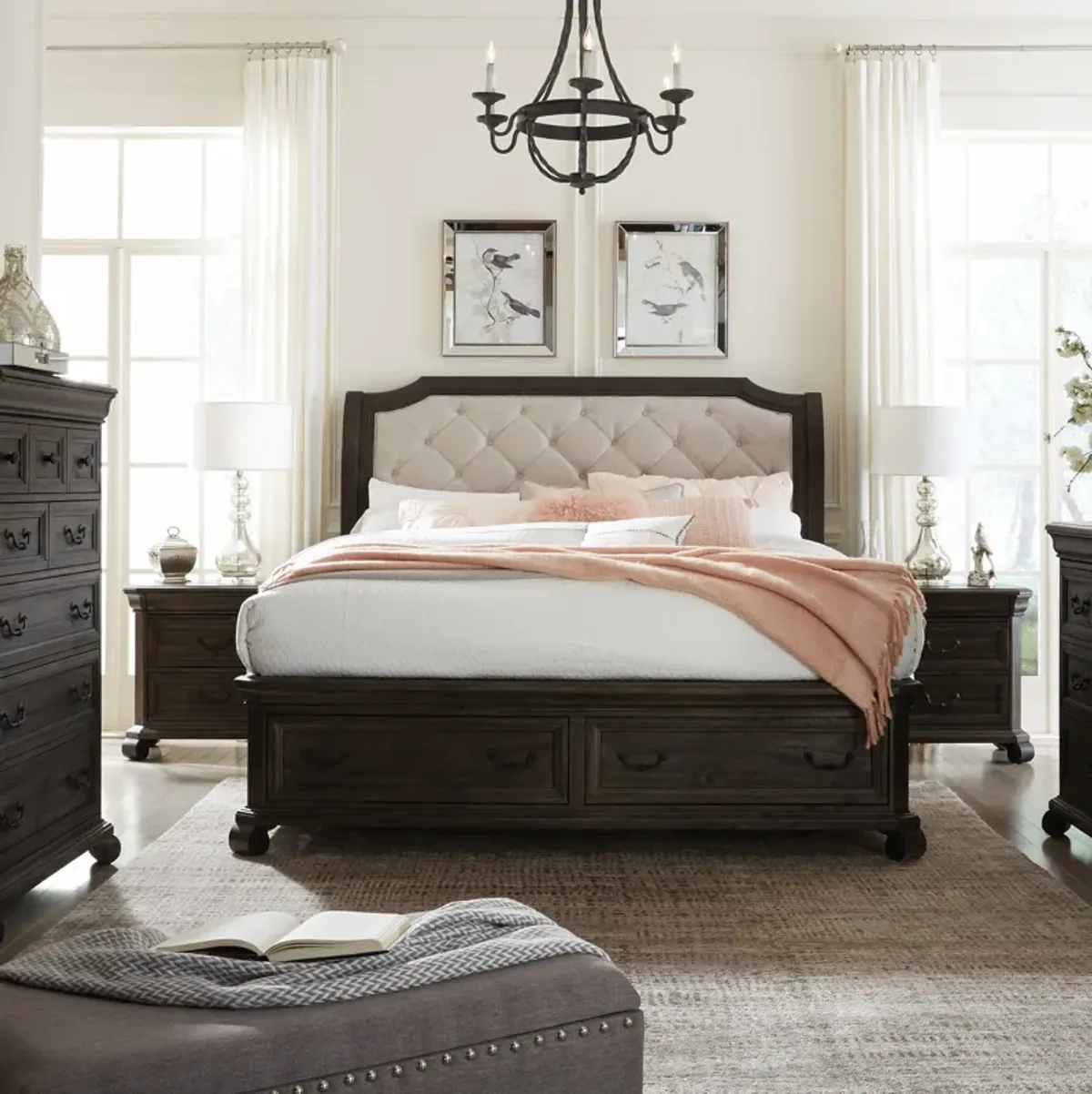 Bellamy Complete Queen Sleigh Storage Bed