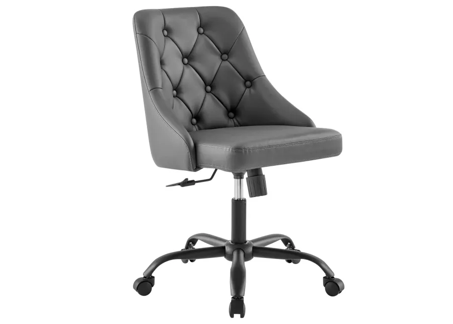 Distinct Tufted Swivel Vegan Leather Office Chair