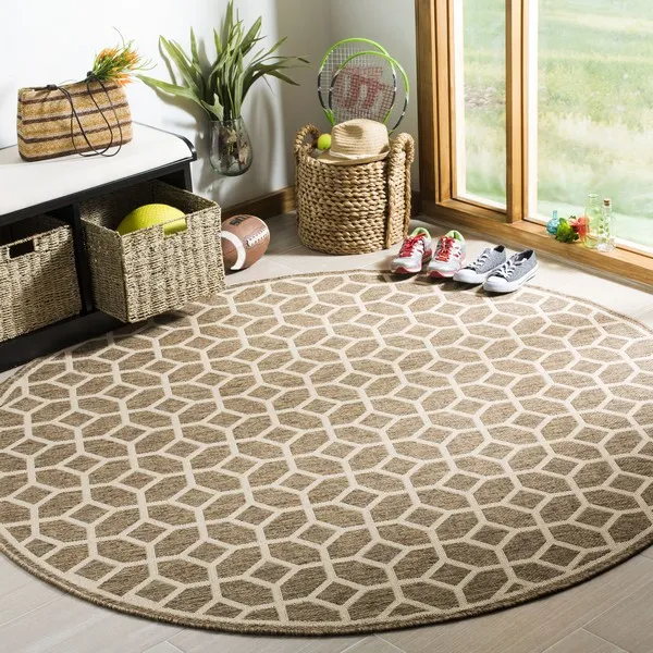 LINDEN 127 Collection LND127D-6R Beige / Cream 6'-7" X 6'-7" Round