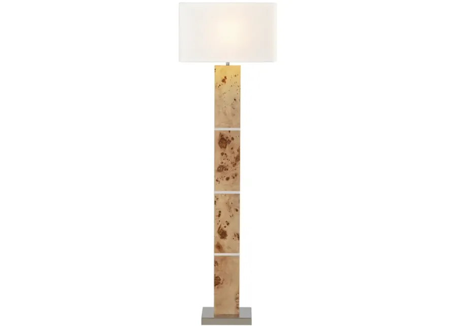 Cahill 63'' High 1-Light Floor Lamp - Natural Burl - Includes LED Bulb