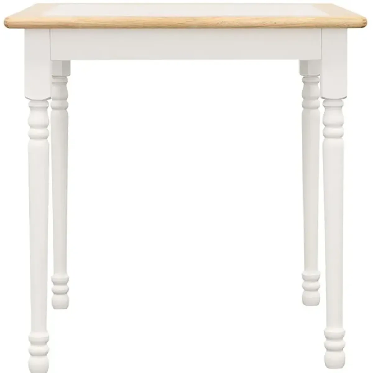 Carlene Square Top Dining Table Natural Brown and White