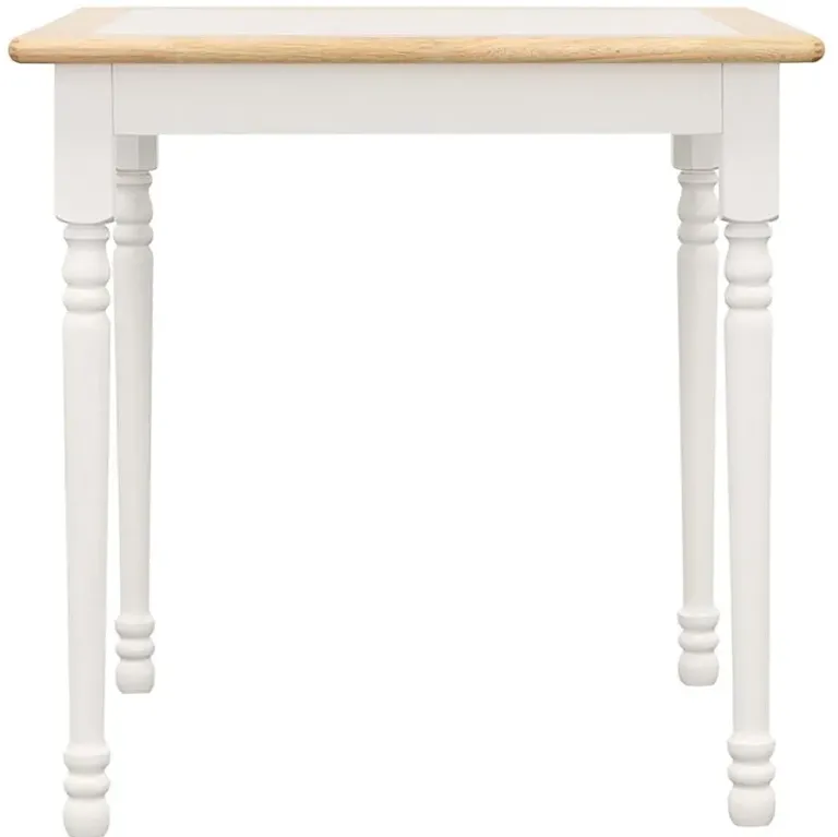 Carlene Square Top Dining Table Natural Brown and White