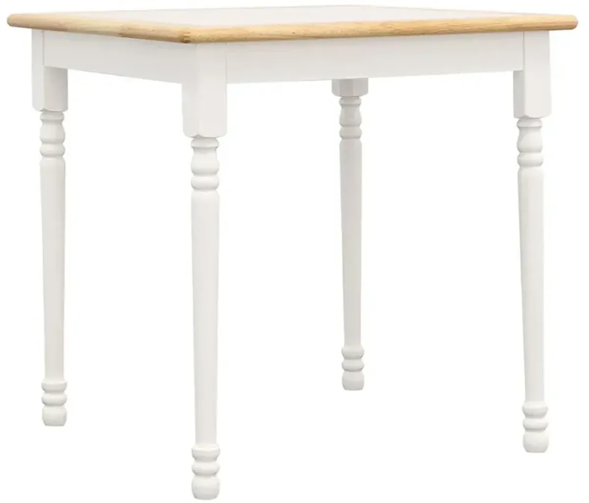 Carlene Square Top Dining Table Natural Brown and White