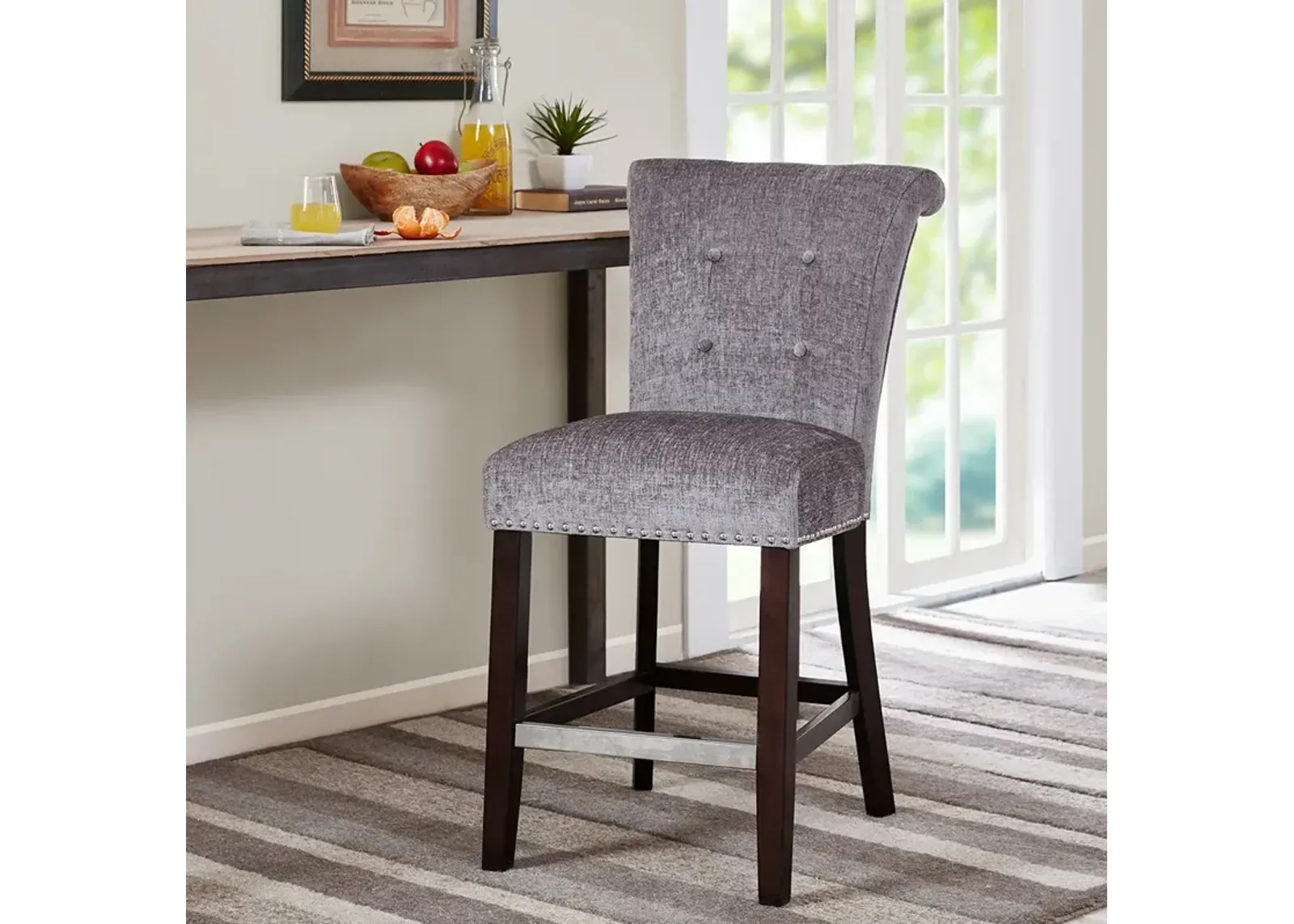 Madison Park Colfax Grey Counter Stool