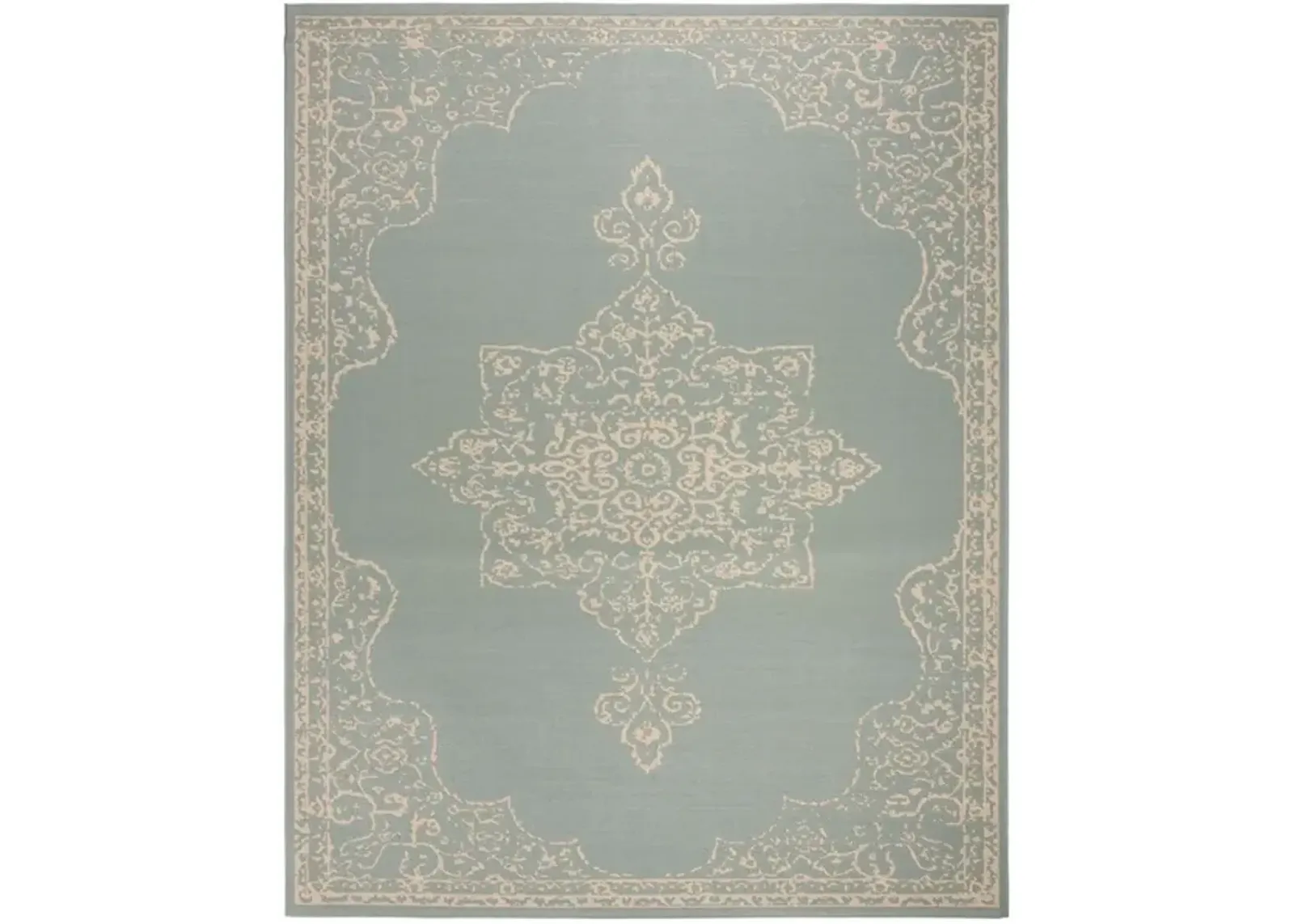 LINDEN 180 Collection LND180L-9 Cream / Aqua 9' X 12'