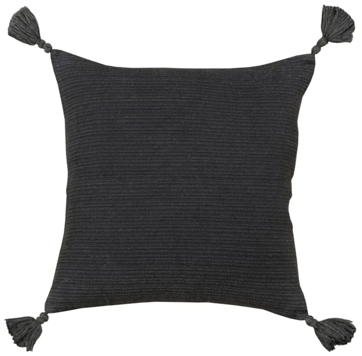 Solid Stripe Black Pillow