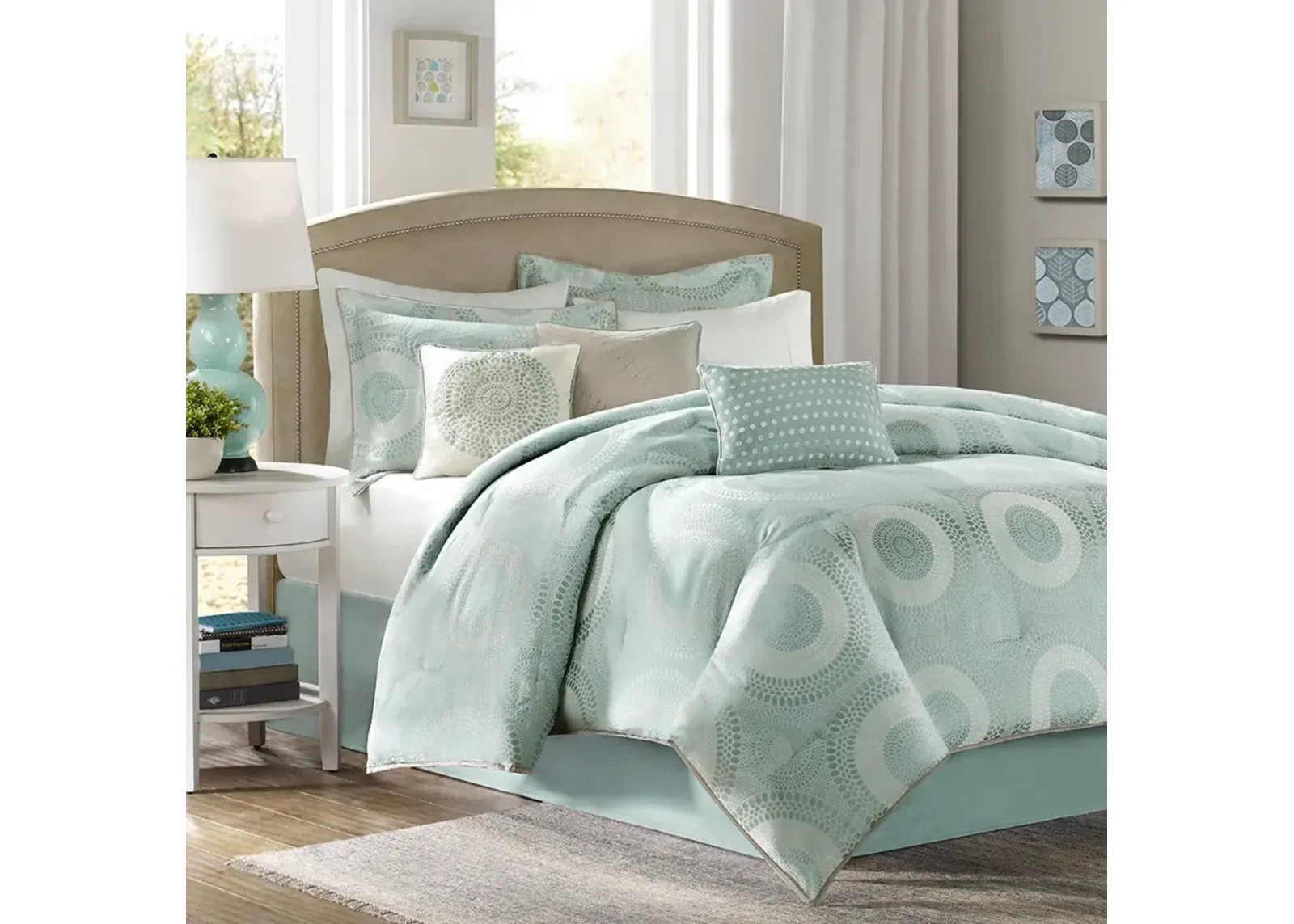 Madison Park Baxter Seafoam/Sage 7 Piece Comforter Set