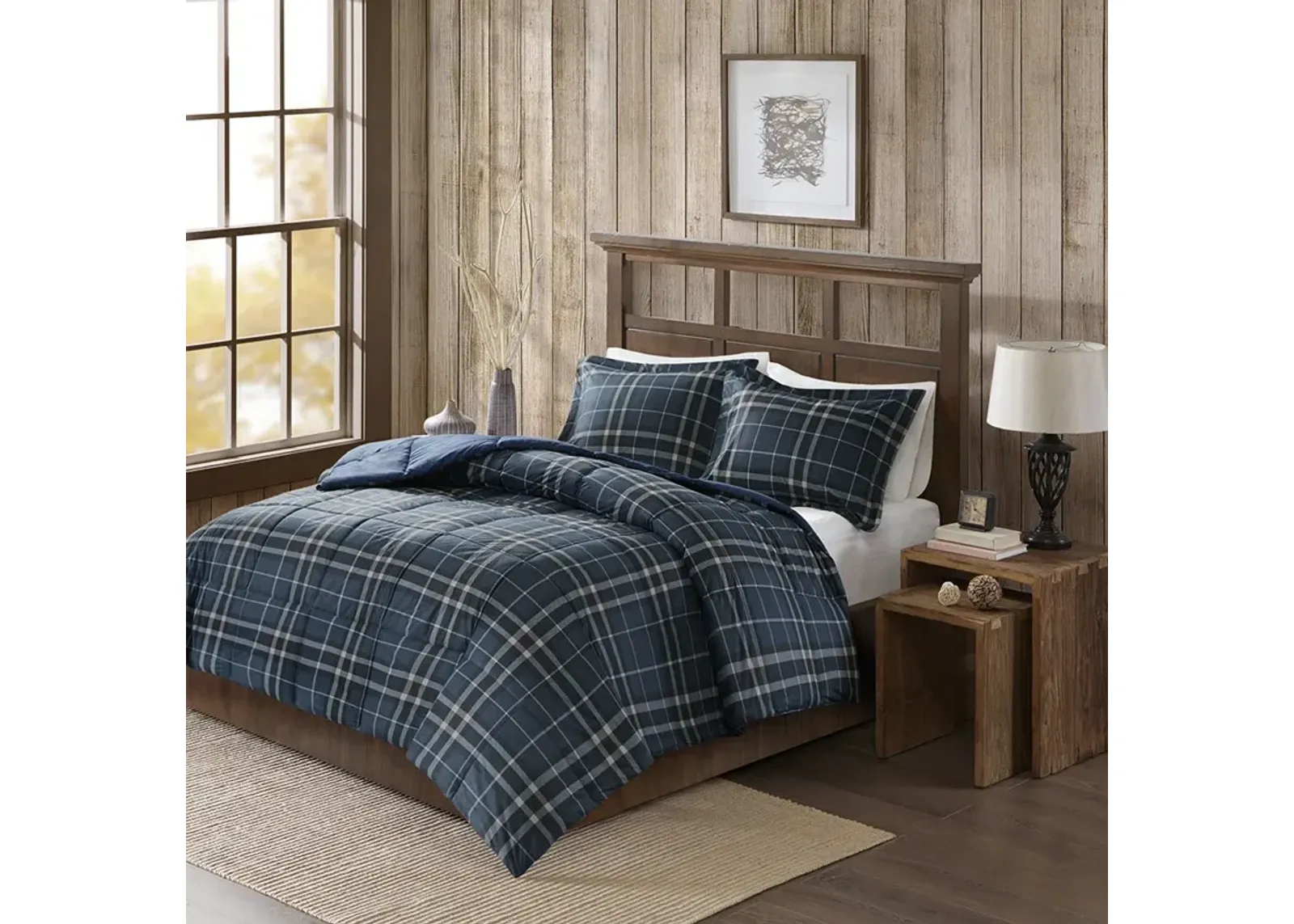 Woolrich Flint Navy CozySpun Down Alternative Comforter Mini Set