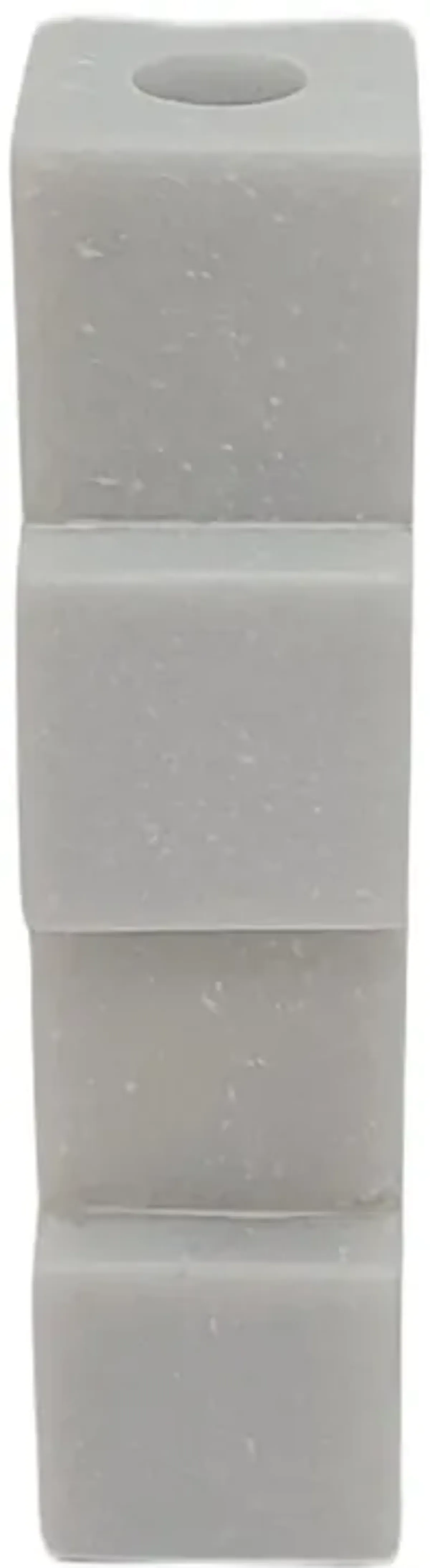 8x3" Stacked Cube Marble Taper Holder, White