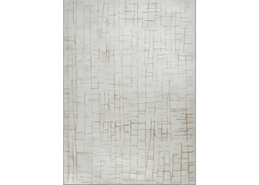 ARIELLA Grey/Beige Rectangle 7'10" x 10'2" ft Rug