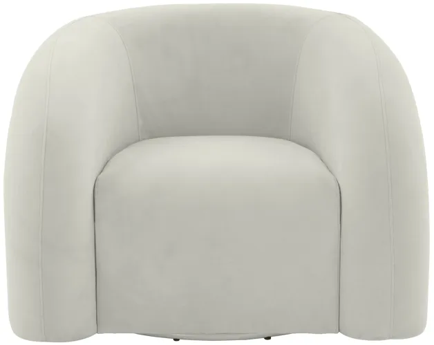 Slipper Light Grey Velvet Swivel Chair