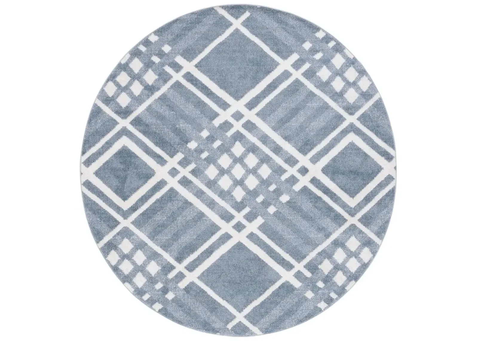 BLAIR WASHABLE 228 Blue 6'-7' X 6'-7' Round Round Rug