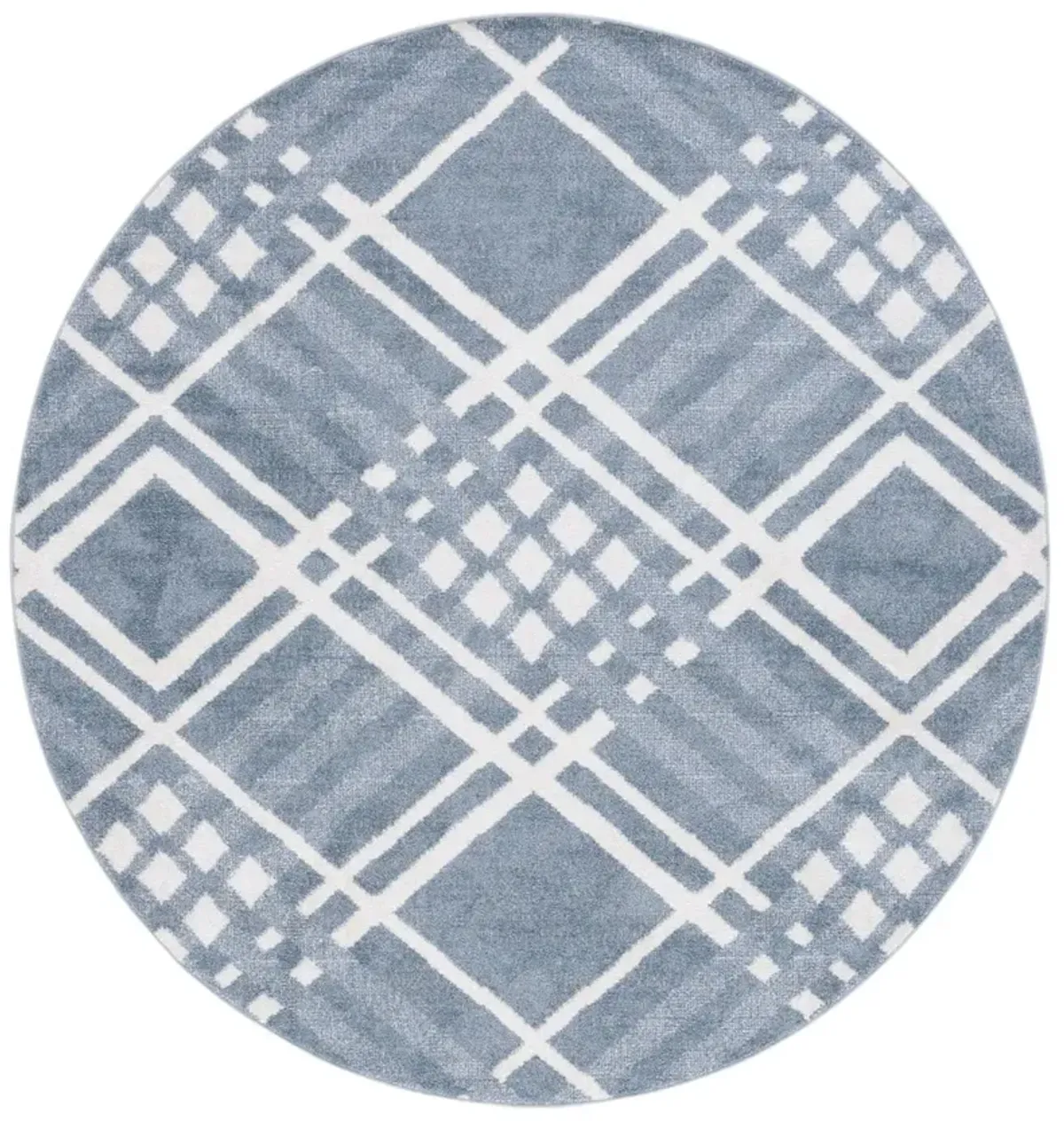 BLAIR WASHABLE 228 Blue 6'-7' X 6'-7' Round Round Rug